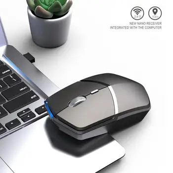 Bežični miš sa osjetljiva zvukom, ergonomski optički računalni miš na 2,4 Ghz za laptop