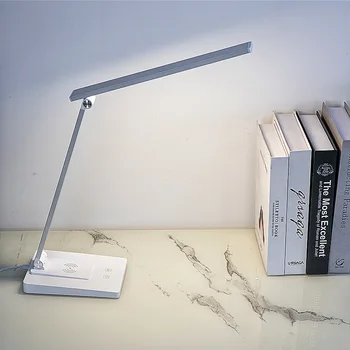 Bežični punjenje led lampe za USB napajanje Sklopivi stol svjetiljka za studij, zaštita očiju za čitanje, noćni noćna lampa za spavaće sobe