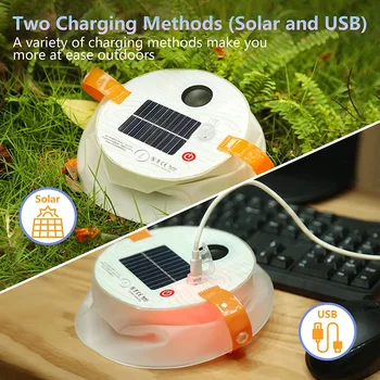 Bežični zvučnik i višenamjenski Rgbw zračni solarni Usb-lanterna sa dual punjenja za kampiranje Bluetooth audio Ip66