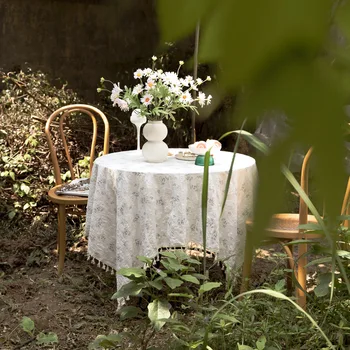 Bijele cvjetne čipke stolnjak za stol, povezan kukičanje, Svadbena dekoracija, šuplja stolnjak, stolnjaci u skandinavskim zemljama romantičnom stilu