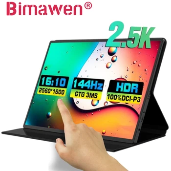 Bimawen 16 Inča 2,5 Do 144 Hz ekran Osjetljiv na dodir Prijenosni Monitor 2560*1600 100%sRGB Prikaz Igra Ekran Za Laptop Mac Telefon Xbox Prekidač