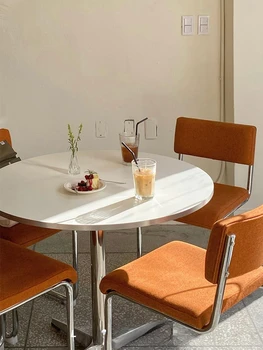 Blagovaona stol sa srebrnim rubom moderan, jednostavan korejski art cijele mali stan mreža kafića-restorana