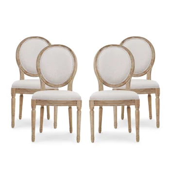 Blagovaona stolice iz francuske tkiva Noble House Karter za prostor, set od 4, bež