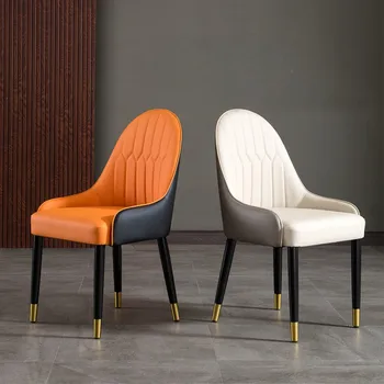 C0247 Talijanski kožna fotelja-sedlo jednostavan kućni dizajn ručak stolica u кремовом stilu, jednostavno luksuzno ugostiteljske минималистичное ručak stolica