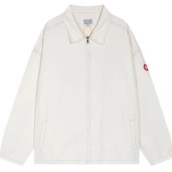 CAVEMPT C. E Svakodnevni jakna 2023 осеннее japanska ulična rafinirani bijeli kaput od денима u retro stilu, slobodan vrhovima zatvarač za muškarce i žene