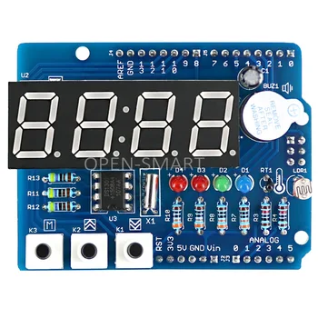 Clock Shield RTC Modul DS1307 Bogata Naknada za Proširenje 4-Znamenkasti Display Senzor Svjetla Tipka Зуммера Otpornik za Arduino