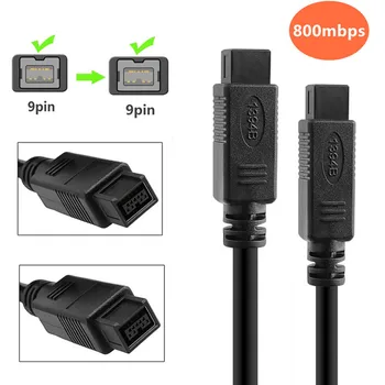 Crni kabel IEEE 1394 Firewire 800 do Firewire 800, 9-pinski /9-pinski priključak /priključak 6 metara / 10 m /od 15 metara