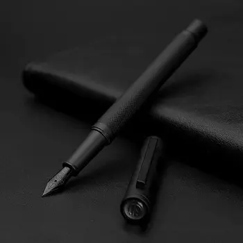 Crno-bijela monotono nalivpero s 0,5 vrhom, kaligrafija, klasicni jednostavna metalna olovka, kvalitetan poklon kutija, uredski školski pribor