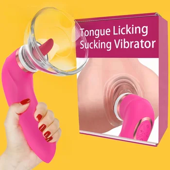 Dildo za sisa pussy, vibrator, seks-igračke za žene, lizanje jezika, Stimulator klitorisa, vibrator da sisa bradavice, Masturbator, maser
