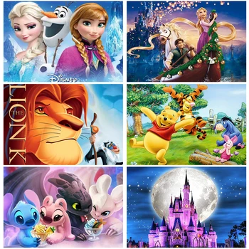 Disney, pun trg bušilica, diamond slikarstvo, мультяшное životinja, Lilo Stitch, Lion King, vez, mozaik, home dekor ručni rad, dar