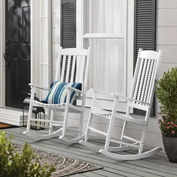 Drveni stolac za ljuljanje na trijemu, bijele boje, otporna na atmosferske utjecaje, blagovaona stolice na otvorenom, pisaći stol, stolica, akril skandinavski stolica Silla