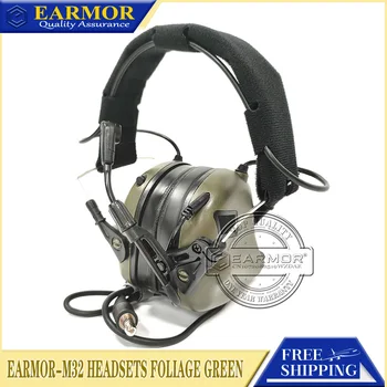 Earmor taktički slušalice M32 MOD4 Slušalice s redukcijom šuma boje zelenog lišća, slušalice za gađanje, zrakoplovstvo veza, slušalice Softair