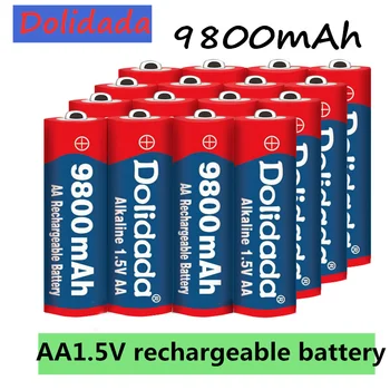 Firma punjiva baterija AA 9800 mah 1,5, nova alkalna baterija baterija baterija baterija baterija za led igračke, mp3, besplatna dostava