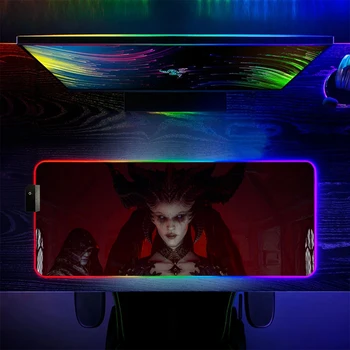 Gaming podloga za miša RGB Diablo 4 Anime Igre pribor Veliki tepih tepisi gumeni stolni podloga za laptop led Tipkovnica podloga za miša CS GO LOL