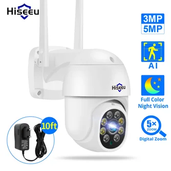 Hiseeu 4K 5MP Smart Wifi PTZ Kamera 5x Digitalni Zoom AI Otkrivanje Osoba ONVIF Bežična IP Kamera za video Nadzor Zaštite Sigurnosti doma