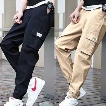 Hlače-teretni Omladinski besplatne sportske hlače s tie na nogama, široke hlače, sportska ulica moderna muška vanjska odjeća