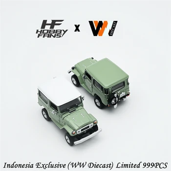 Hobby Fans x WWD 1:64 Land Cruiser FJ40 svijetlo zelena s ograničenom izdanju 999 modela automobila, baci pod pritiskom, zbirka minijatura