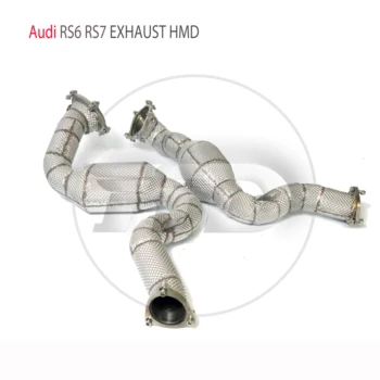 Ispušni sustav HMD High Flow Downpipe za Audi RS6 RS7 4.0 T Auto Oprema S Katalizatora grane Bez cijevi Mačka Bez mačke