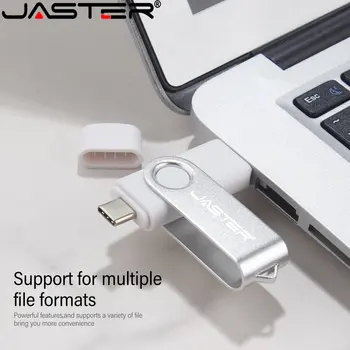 JASTER TYPE-C 2NI1 USB Flash disk od 64 GB high-Speed flash drive s брелоком Srebrna memorijska kartica od 32 GB, USB 2.0 stick Poslovni poklon