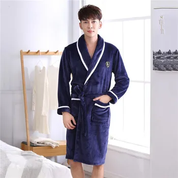 Jesensko-zimskom muški ogrtač, фланелевая пижама s igle, casual ogrtač, ogrtač od koralnog runo, noćno rublje, muški kimono, osnovna odjeća