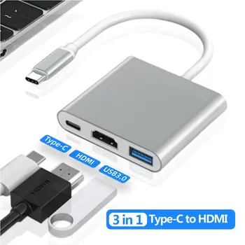 Kabel-USB adapter C-HDMI konverter Type-C, USB sučelje 3.1, adapter za punjenje 4K za Macbook Air 12, hub-converter