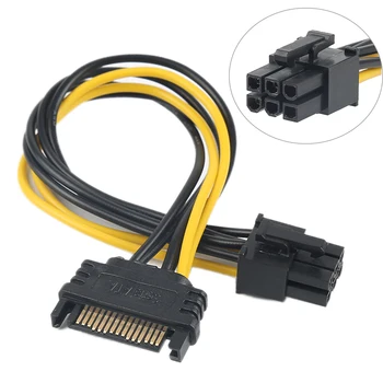 Kabel za napajanje SATA s 15 kontaktima na 6 Kontakata PCI EXPRESS (PCI-E Kartica SATA Adapter je Pretvarač Grafička kartica Kabel za napajanje 20 cm