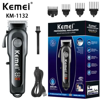 Kemei km-1132 Usb, brzo punjenje, LCD zaslon, moćna салонная profesionalni električni pisaći stroj za šišanje kose