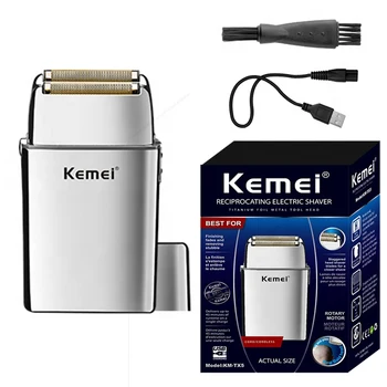 Kemei Km-TX5 električni aparat za brijanje Srebrna USB Punjiva Za Brijanje Brade Muška Profesionalni Stroj Za Brijanje s Izmjenično Поступательной Glavom imaš petlju