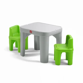 Korak 2 Set plastičnih stolova i stolica Mighty My Size za djecu, siva dječji stol i stolice za djecu, dječji stol