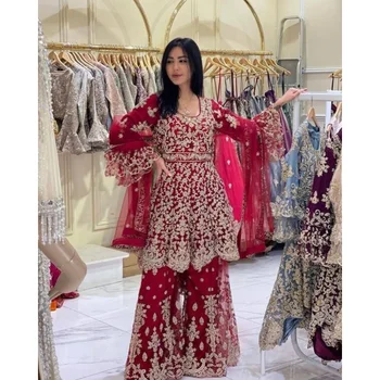Kurta Sari za žene, ženske sportske hlače, odijela, pakistanski odijelo, vjenčanica Sharara Plazzo