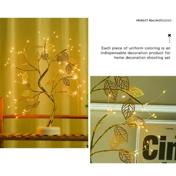 Lampe za noć svjetla USB Božićno drvce lampe od bakrene žice Гипсофила Stablo lampe za spavaće sobe dekoracija božićne bara