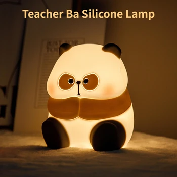 Led noćno svjetlo s crtani panda, USB punjiva dodirni prekidač, noćni dekor, silikon noćno svjetlo, žarulja za zaštitu očiju, darove za djecu