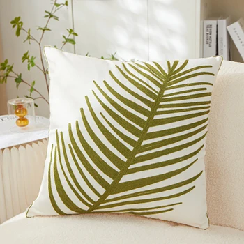 Lišće biljaka vezeni jastuk pokriva pamuk platnu vez jastučnice ukrasni jastuci presvlaku za kauč 45*45 cm
