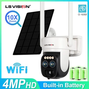LS VISION Bežična solarna Wifi kamera CCTV Kamera sigurnosti vanjska 2k Full HD 10x zoom PIR nadzorne Kamere s pronalaženjem osoba 