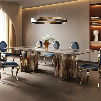 Luksuzni mramorni stol velike veličine pravokutni stol za blagovanje