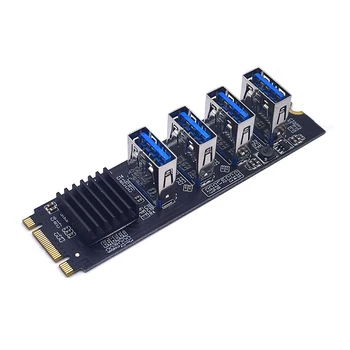 M. 2 Riser Card M2 NGFF NVME za PCIE (PCI Express X16 1-4 USB 3.0 Utor Množitelj Hub Adapter Za Antminer Bitcoin Miner Майнинг