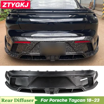M Stil High-end ugljičnih vlakana difuzor stražnjeg branika za Porsche Taycan Tuning 2018-2023