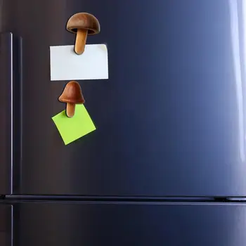 Magnet za hladnjak s gljivama, naljepnica na hladnjak s slatka gljivama, maleni 4 drveni magnet za hladnjak, ukras za ploče, dekor od gljiva u kuhinji