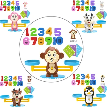 Matematički igračka Montessori, pametna majmun, utezi za balansiranje, dječja igračka, digitalni igra s brojkama, edukativne igračke, trening materijal