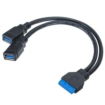 Matična ploča 3.0, produžni kabel s 20-pinskim priključkom, produžni kabel s dvostrukim priključkom USB od žene do žene, 20-pinski kabel USB3 50 cm