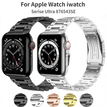Metalni Remen za Apple Watch Band Ultra 49 mm 8 7 45 mm 44 mm Poslovne remen Od Nehrđajućeg Čelika Za iWatch Series 6 5 4 SE 42 mm 41 mm 40 mm