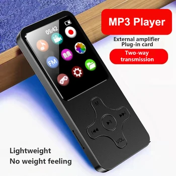Mini MP3 player Kompatibilan s Bluetooth 4,0 Zvučnik 8/16/32/64 GB, Prijenosni MP3 player s audio Hi-Fi, E-knjiga sa snimanja FM-radio