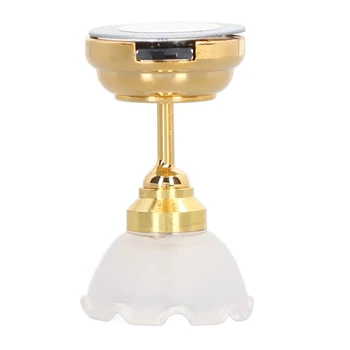 Minijaturni stropni lampa za dollhouse 1:12, mini-led model luster u obliku cvijeta za dekor lutkarske kuće