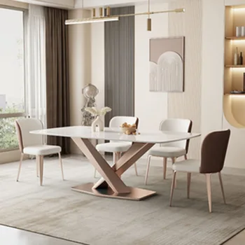 Moderni skandinavski tepisi za stolom, raskošne bijele metalne noge, besplatna dostava, kuhinjski stol, namještaj Mesas De Jantar