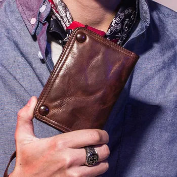 Modni koža muški novčanik, višenamjenski držač za karte u retro stilu od meke kože i velikog kapaciteta, novčanik od janjeće kože s nekoliko karata