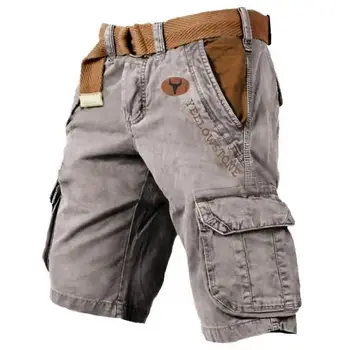 Muške hlače-teretni, omladinski ljetni pamučne gaćice, europski i američki sportski slobodna odjeća, svakodnevne hlače od pet dijelova