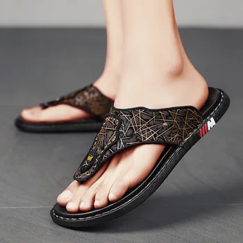 Muške papuče Ljetne Ulične Plaže Sandale 2023, Novi Trendi Svakodnevne Muške Japanke Od Umjetne kože, Zapatillas Hombre