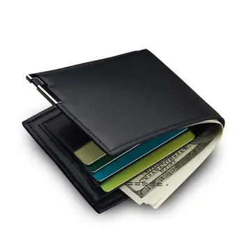 Muški jednostavan kompaktni novčanik od umjetne kože, držač za novac, više utora za kartice za putovanje