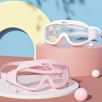 Naočale za plivanje unisex, vode, svjetla za bodove veliki ivicom, stručni naočale za ronjenje, oprema za plivanje, ružičasta, bijela, crna