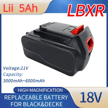 Nove Litij-ionska baterija 18V 5.0 Ah 4Ah za Punjive дрелей Akku black & decker 18 V MAX, Besplatna Dostava
